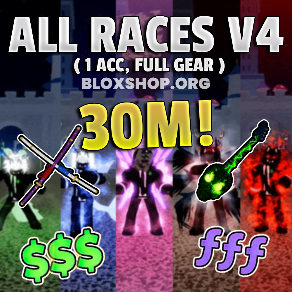 🔥 ALL RACES V4 Blox Fruits Account (READ DESCRIPTION)